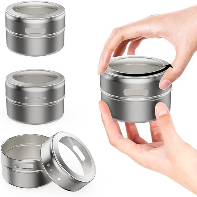 Vetacsion Set of 8 Magnetic Spice Tins - Image 5