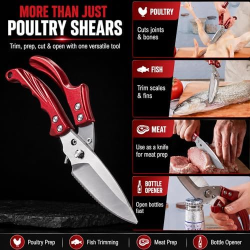 Heavy Duty Kitchen Shears, Poultry Shears and Cooking Scissors