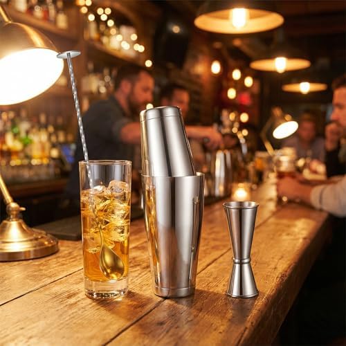 Cocktail Shaker Kit 15 Pc Professional Boston Cocktail Shaker Set,Bar