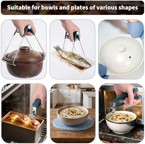 Hot Plate Gripper Set with Silicone Pads, 4-Pack, Navy Blue