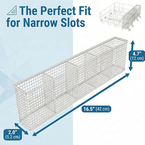 Slim Dishwasher Silverware Basket, 304 Stainless Steel