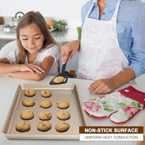 Baking Sheet Pan Set of 3, Nonstick Commercial Cookie Sheets for