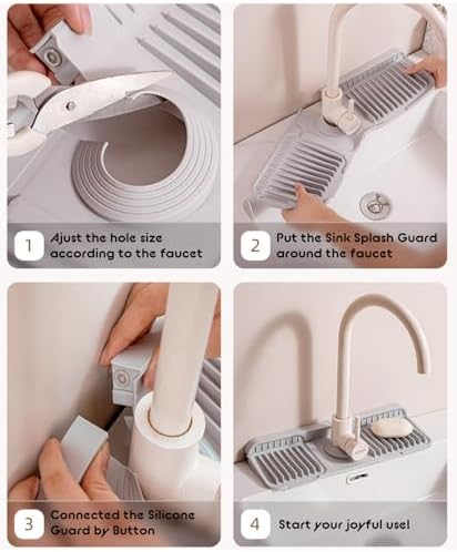 Kitchen Sink Splash Guard,5°slope sink splash guard behind faucet,24in