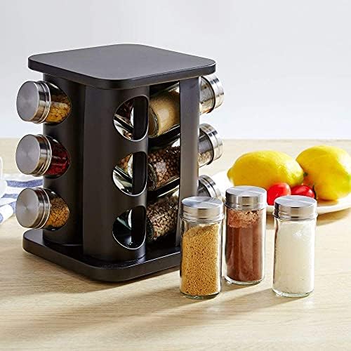Revolving Spice Rack Organizer with 12 Jars, Countertop Spice