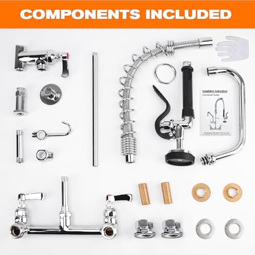 21" Height Commercial Sink Faucet with Sprayer