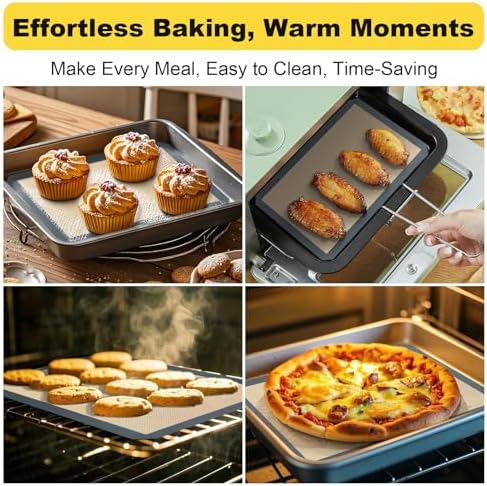Silicone Baking Mat, 3 Pac Silicone Cookie Sheets for 2 Baking 16.5"L