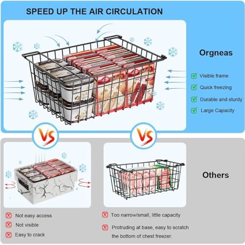 Large Stacking Freezer Organizer Bin