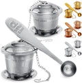 Tea Infuser Set of 2 with Tea Scoop & Drip Trays, Loose Leaf Tea