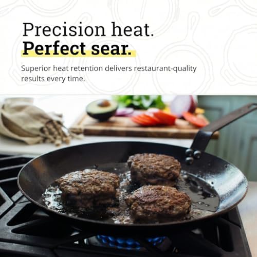 Lodge Pre-Seasoned Carbon Steel Skillet, Long Handle, 12 Inches
