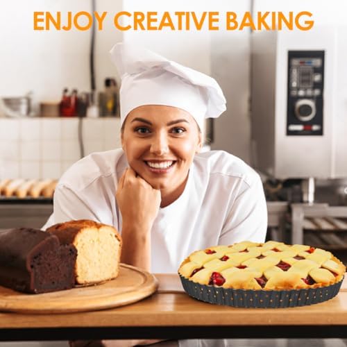 Gutsdoor Pie, Tart & Quiche Pan with Removable Bottom Nonstick Round