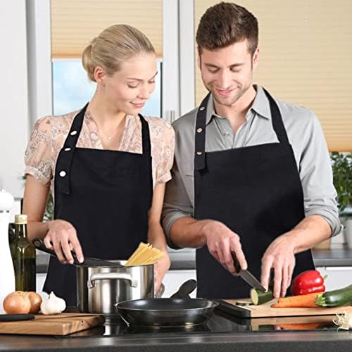 Kitchen Cooking Apron for Women Men with Big Pockets Canvas Waterproof
