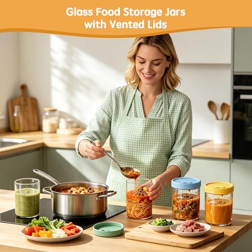 24oz Glass Soup Freezer Containers, 4 Pack