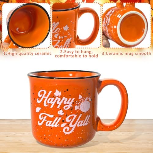 4Pcs Fall Coffee Mug, Pumpkin Autumn Coffee Mugs, Fall Seasonal Decor
