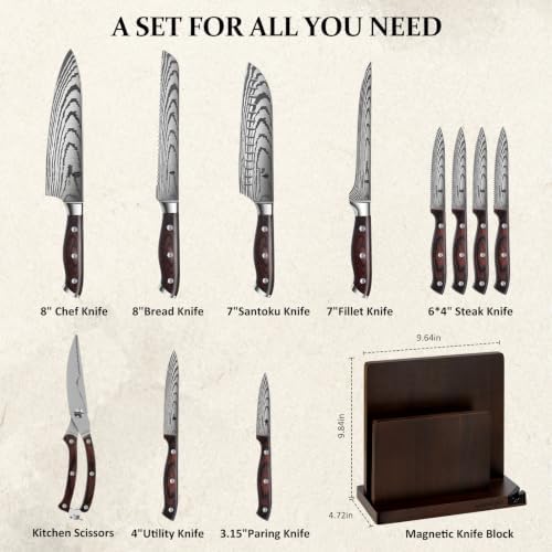 12-Piece Magnetic Knife Set