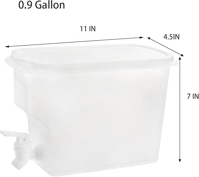 Jucoan 2 Pack 0.9 Gallon Fridge Beverage Drink Dispenser - Image 2