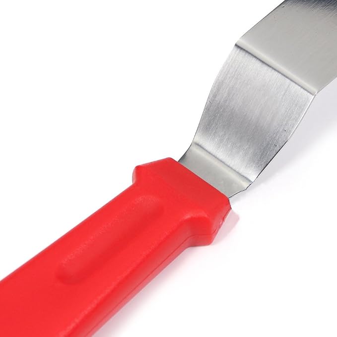 Offset Spatula set of 3 Red 6 8 & 10 Inch Cake Frosting Angled Icing Spatula - Image 3