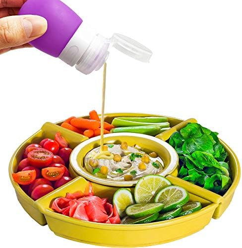 FineGood 4 pcs Squeeze Salad Dressing Bottles, 1.3oz and 2 oz.