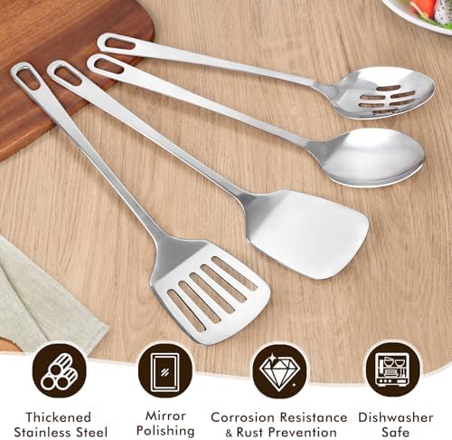 4 Pcs Cooking Utensils Set, Stainless Steel Kitchen Utensils, Heat
