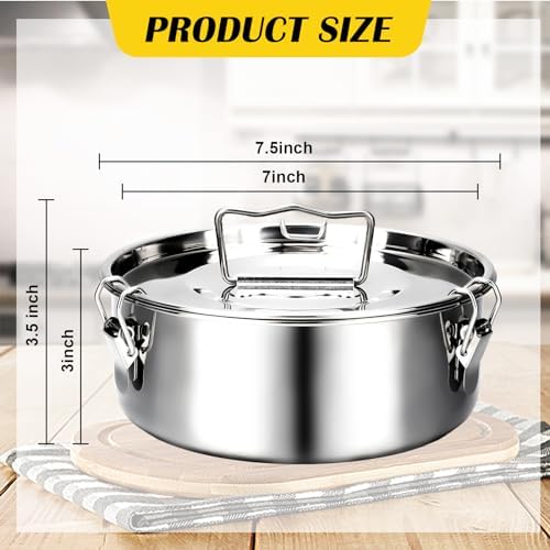 Maxcheck 3 Pack Flan Mold with Lid 1.5QT Stainless Steel Flan Pan