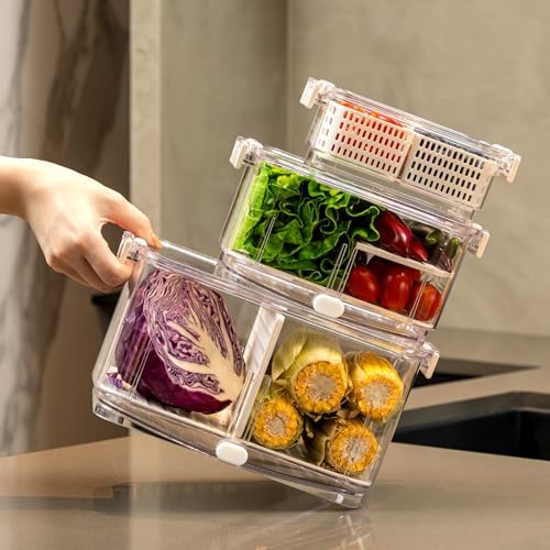 Felli Duo Fresh Produce Saver Container with Vent and Drainage