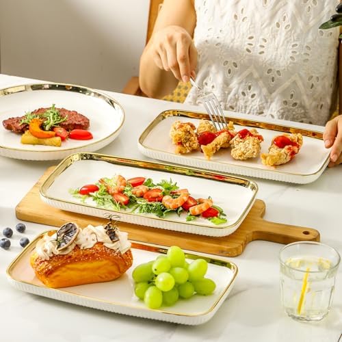 LETAOTAO Serving Platters, Ceramic Serving Platters Set of 4, 12 Inch