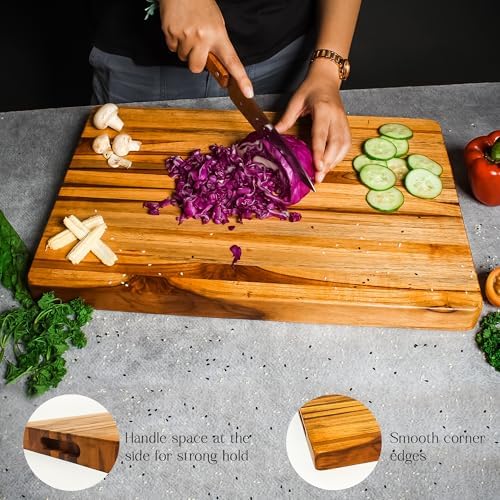 HOMORA Wooden Chopping Board, Medium (18 * 12 * 1.5)