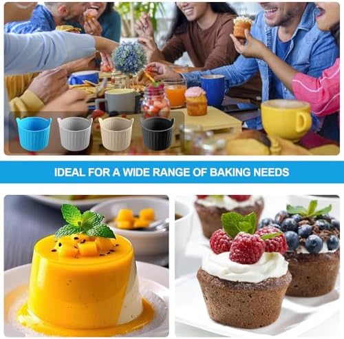 Air Fryer Silicone Baking Cups, Non-Stick Egg Molds for Muffins &