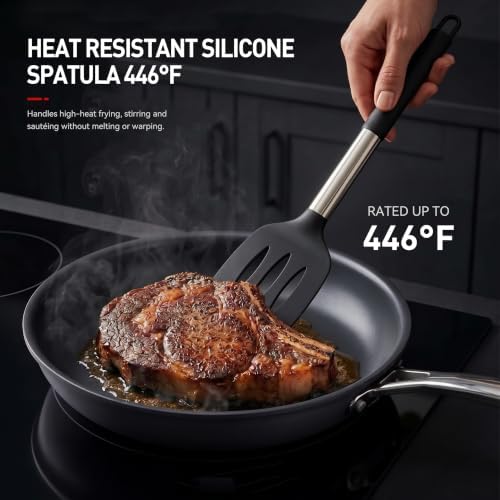 Silicone Kitchen Utensils Set, Heat-Resistant Spatulas