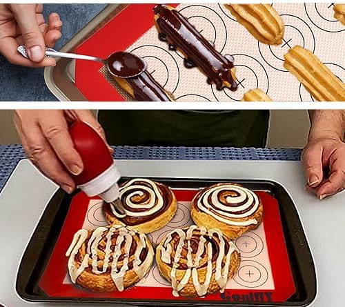 Silicone Macaron Baking Mat, Quarter Sheet (11.8 x 8.5 In), 3 Pack