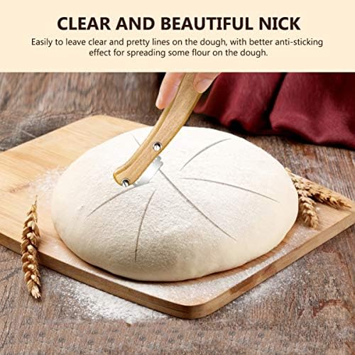 Healeved Bread Lame Dough Scoring Tool Van Wooden Handle 5 Blades