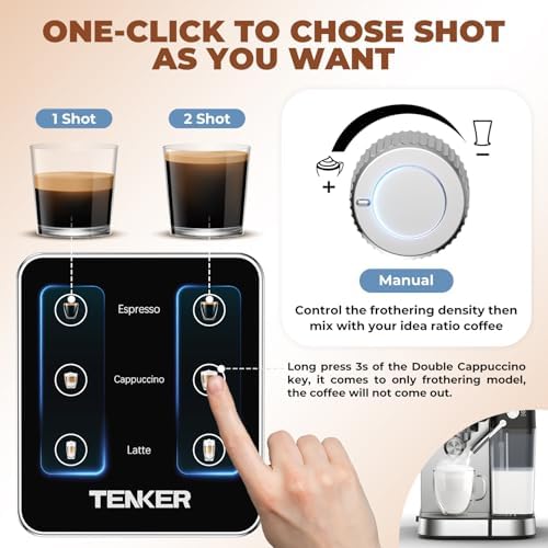 TENKER 20 Bar Espresso Machine with Automatic Milk Frother