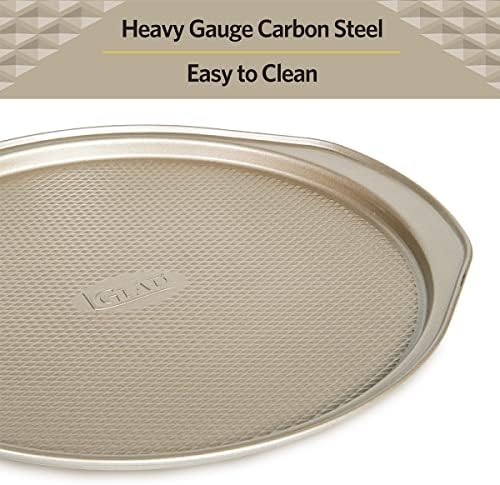Glad Nonstick Large Pizza Pan for Oven | Round Baking Tray | Textured