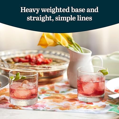 Libbey Heavy Base Rocks Cocktail Glasses Set, Clear Whiskey Glasses