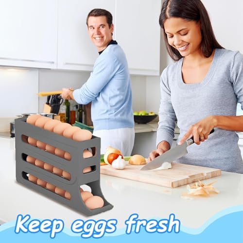 4-Tier Egg Dispenser for Refrigerator, 30-Egg
