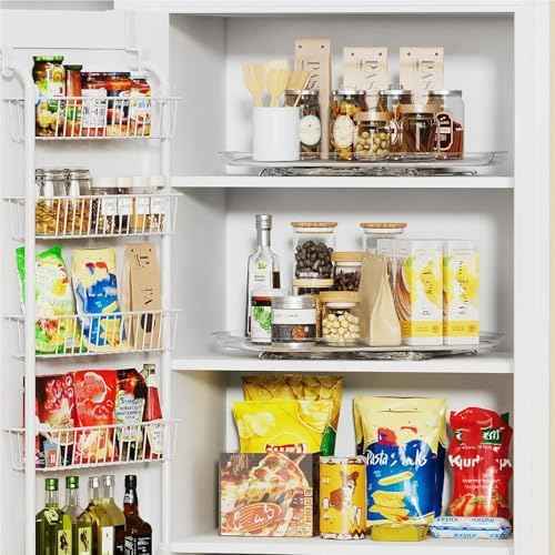 LAMU Lazy Susan Organizer 14.56''x11'' for Refrigerator Organizers and Storage Fridge Organization, Turntable Condiment Organizer for Kitchen, Table Top, Cabinet, Pantry, Countertop, 1 Pack