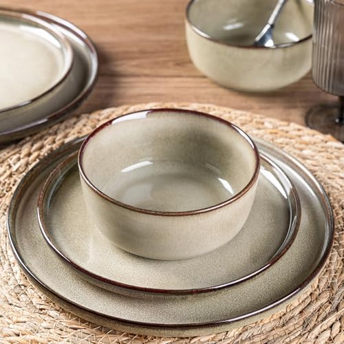 GBHOME Dinnerware Sets for 8, 24 Pieces Ceramic Plates and Bowls Set