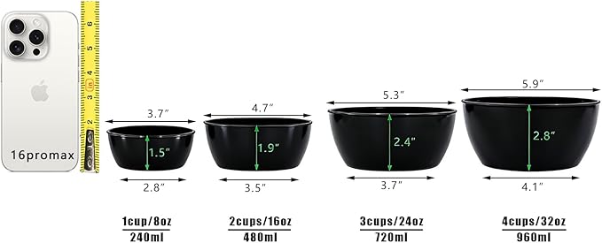 4-Piece Classic Plastic Prep Bowls - Image 2