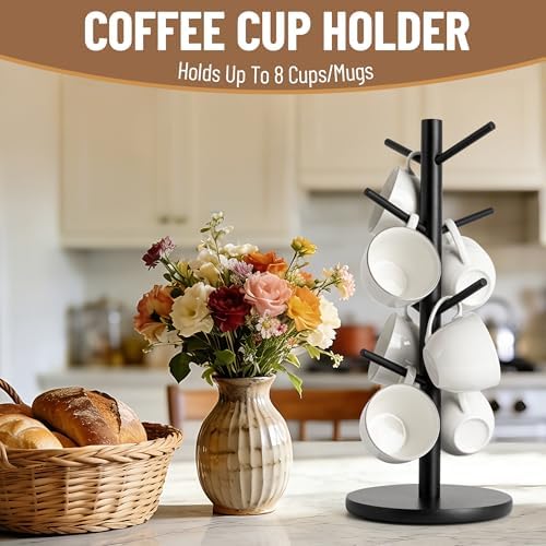 MyLifeUNIT Large Mug Holder Tree, 360° Rotated Coffee Cup Holder, 8
