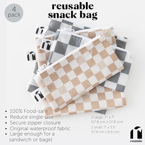 Roamio Reusable Snack Bags, 4-Pack, Fabric