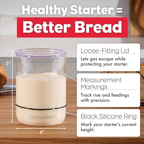 Brod & Taylor 32oz Sourdough Starter Jar with Lid