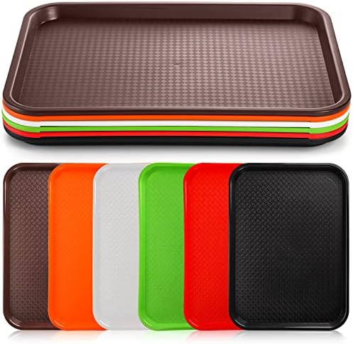 Yarlung 6 Pack Plastic Fast Food Trays, 16x12 Inches Restaurant