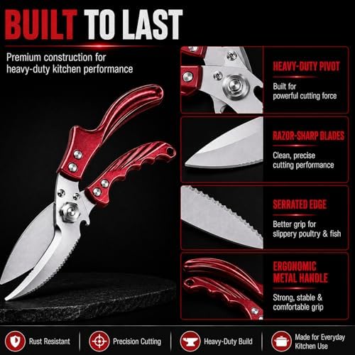 Heavy Duty Kitchen Shears, Poultry Shears and Cooking Scissors