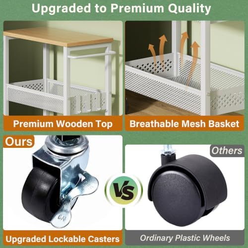 OKZEST 4-Tier Slim Rolling Storage Cart