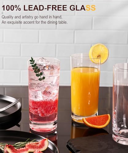 Drinking Water Glass Cups Set,Crystal Highball Glasses cups set of