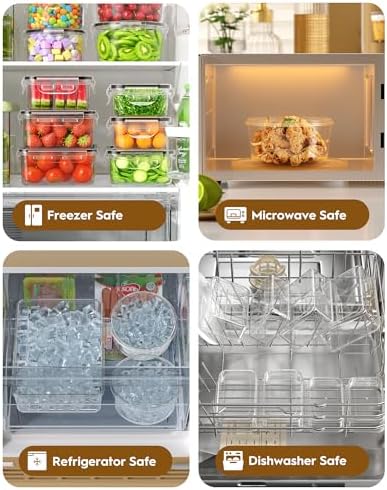BiuLeon 40 PCS Food Storage Containers, BPA-free Plastic