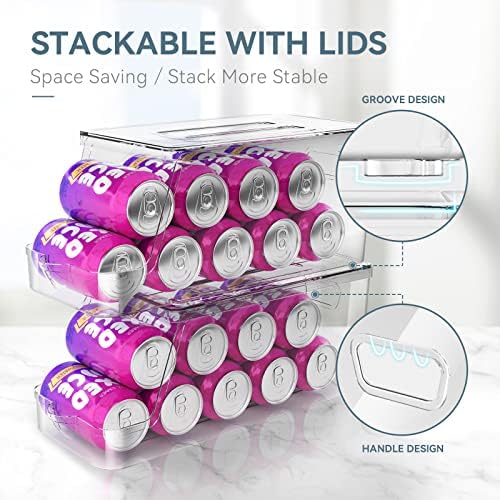 4 Pack Clear Storage Bins with Lids, Stackable