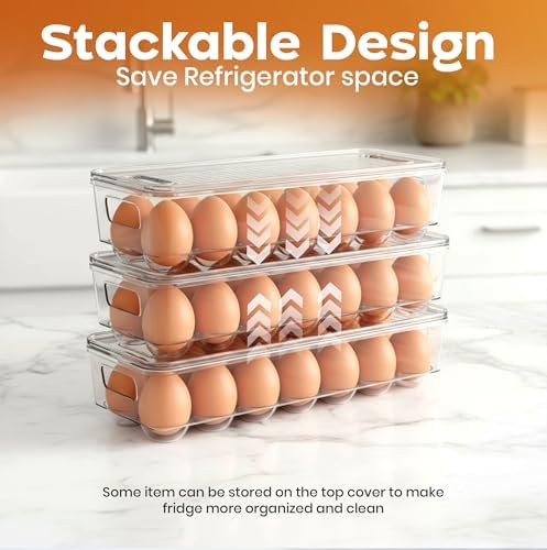 Utopia Home Egg Holder for Fridge, 2 Pack, Clear
