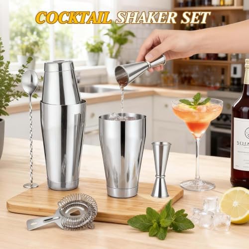 Mwellewm Cocktail Shaker Set,Boston Shaker 15Pc Drink Shaker