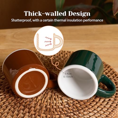 INGOFIN Ceramic Espresso Cups Set of 4, 2 oz Mini Espresso Mugs with
