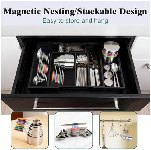 CEYAZYE 23Pcs Magnetic Measuring Cups and Spoons Set, Stackable